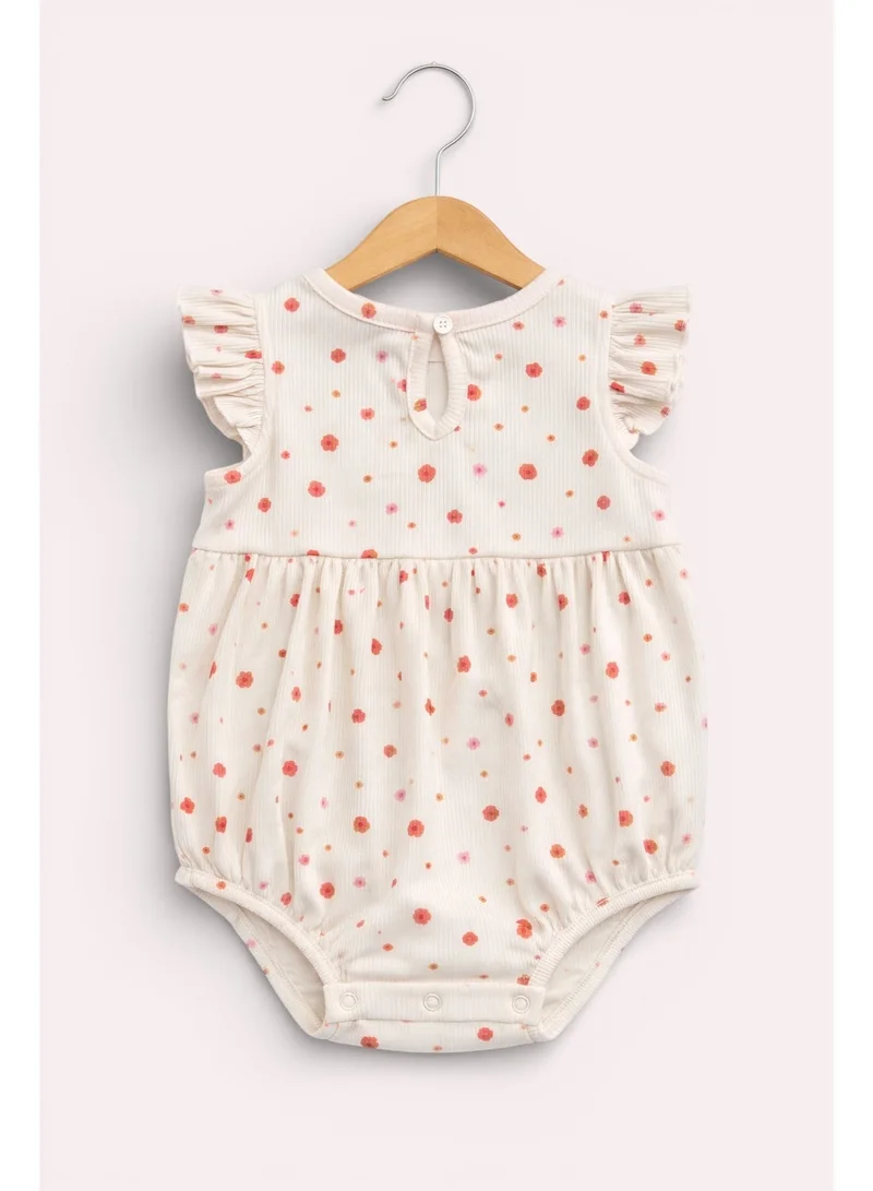 Victor And Jane Pack Of 3 Baby Girls Floral Ribbed Bodysuit Rompers – Pack of 3 (Pink & Neutral Tones) for Women | Best Price UAE